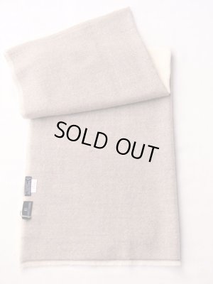 画像2: FRANCO BASSI （フランコ　バッシ）カシミア＆ウール　バイカラー（ツートーン）　マフラー　ライトグレー×オフホワイト　秋冬向き