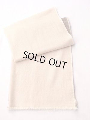 画像3: FRANCO BASSI （フランコ　バッシ）カシミア＆ウール　バイカラー（ツートーン）　マフラー　ブラウングレー×オフホワイト　秋冬向き