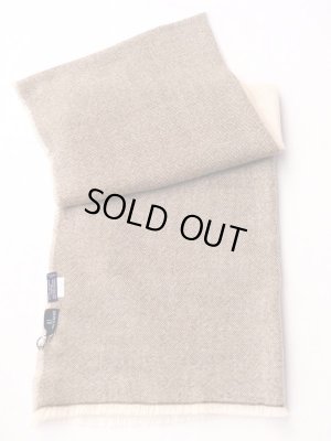 画像2: FRANCO BASSI （フランコ　バッシ）カシミア＆ウール　バイカラー（ツートーン）　マフラー　ブラウングレー×オフホワイト　秋冬向き