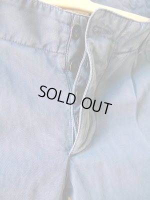 画像3: PIATTO（ピアット）　ダンディー　２プリーツ　コットンリネン　ブルー　春夏向き