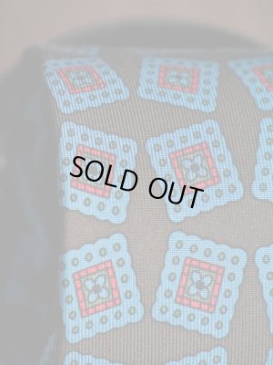 画像3: E.G.カペッリ　ヘビー　シルク　プリント　ネクタイ　ブラウンベース　ブルー　ヴィンテージパターン