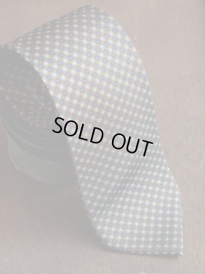 画像5: E.G.カペッリ　ヘビー　シルク　プリント　ネクタイ　ブラウンベース　ネイビー＆サックス小紋