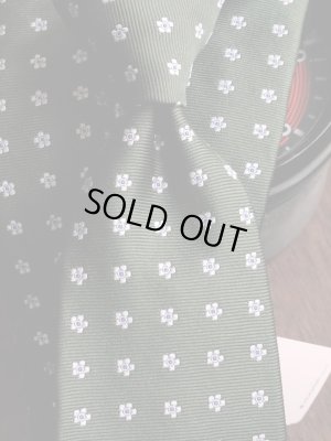 画像7: Angelo Fusco （アンジェロ　フスコ） グリーンxサックス小紋　ネクタイ　オールシーズン