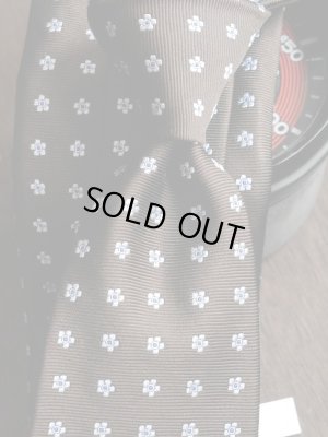 画像7: Angelo Fusco （アンジェロ　フスコ） ブラウンxサックス小紋　ネクタイ　オールシーズン