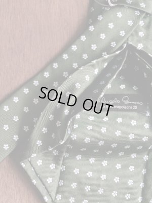 画像2: Angelo Fusco （アンジェロ　フスコ） グリーンxサックス小紋　ネクタイ　オールシーズン