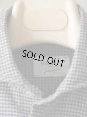 画像7: BORRIELLO (ボリエッロ）　サックスxブラウン　ハウンドトゥース　フランネルシャツ　秋冬向き