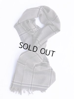 画像5: BEGG&Co（ベグ）Kishorn　カシミアマフラー　ガンクラブチェック　ネイビー＆ベージュ　秋冬対応