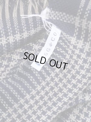 画像4: BEGG&Co（ベグ）Kishorn　カシミアマフラー　ガンクラブチェック　ネイビー＆ベージュ　秋冬対応