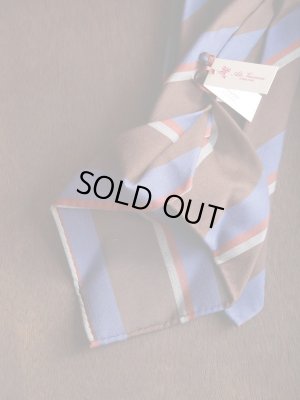 画像2: Atto Vannucci (アットヴァンヌッチ) ブラウンxブルーxテラコッタxグレー　レジメンタル　セッテピエゲ　秋冬向き