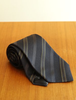 画像2: Atto Vannucci (アットヴァンヌッチ)　　シルク　ブラック　イエロー×グリーン　レジメンタル　ジャガード　オールシーズン