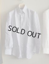 Enzo Pisano （エンツォ ピサノ） ブルー ロンドンストライプ リネンボタンダウンシャツ　春夏用