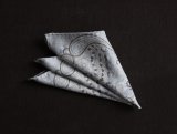 ROSI (ローズィ)　ベージュ　ブラウン　ブルー　ペイズリー　リバーシブル　シルク　チーフ