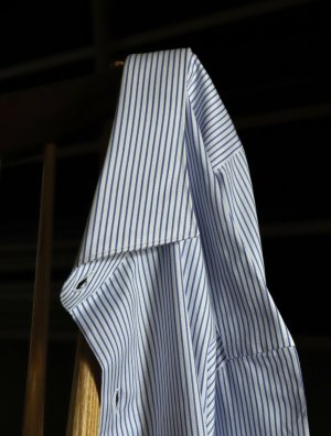 画像9: Maria Santangelo (マリア サンタンジェロ)　 シャツ　ブルーストライプ　ツイル　セミワイド