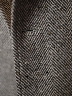 画像6: COL ORIGINAL Bal Collar Raglan Coat   コルウ オリジナル バルカラー ラグラン コート　グレージュ　ヘリンボーン　秋冬　