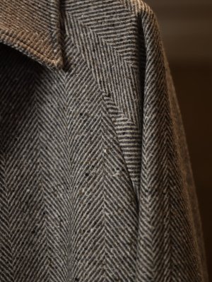 画像5: COL ORIGINAL Bal Collar Raglan Coat   コルウ オリジナル バルカラー ラグラン コート　グレージュ　ヘリンボーン　秋冬　