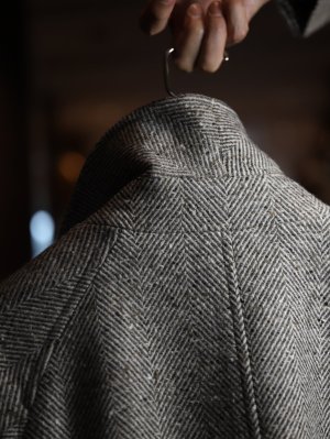 画像13: COL ORIGINAL Bal Collar Raglan Coat   コルウ オリジナル バルカラー ラグラン コート　グレージュ　ヘリンボーン　秋冬　