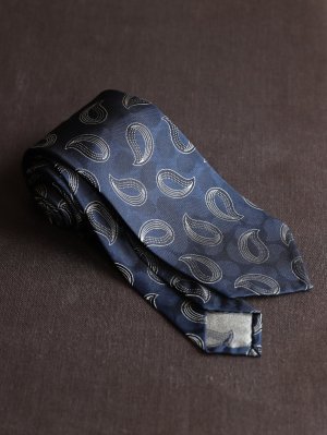 画像3: Francesco Marino（フランチェスコ　マリーノ）　シルク　ダークグリーン　ペイズリー　ジャガード　オールシーズン