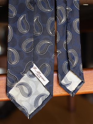 画像6: Francesco Marino（フランチェスコ　マリーノ）　シルク　ダークグリーン　ペイズリー　ジャガード　オールシーズン