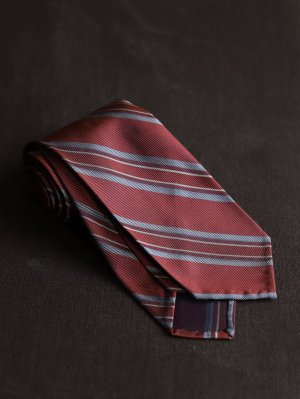 画像3: Francesco Marino（フランチェスコ　マリーノ）　シルク　レッド×グレー　レジメンタル　ジャガード　オールシーズン