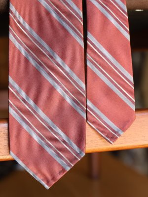 画像5: Francesco Marino（フランチェスコ　マリーノ）　シルク　レッド×グレー　レジメンタル　ジャガード　オールシーズン