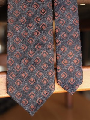 画像5: Francesco Marino（フランチェスコ　マリーノ）　シルク&ウール　赤茶系　ヘリンボーン　小紋　ジャガード　秋・冬向け