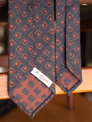 画像6: Francesco Marino（フランチェスコ　マリーノ）　シルク&ウール　赤茶系　ヘリンボーン　小紋　ジャガード　秋・冬向け