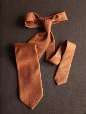 画像3: Atto Vannucci (アットヴァンヌッチ)　　シルク　オレンジ　小紋柄　プリント　オールシーズン