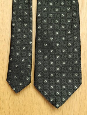 画像5: Atto Vannucci (アットヴァンヌッチ)　　シルク　ダークグリーン　小紋柄　ジャガード　オールシーズン