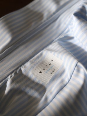 画像6: Xacus (ザカス/ザッカス)　 シャツ　ストライプ　サックス　ストレッチ