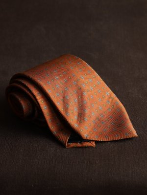 画像2: Atto Vannucci (アットヴァンヌッチ)　　シルク　オレンジ　小紋柄　プリント　オールシーズン