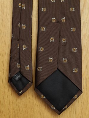 画像6: Atto Vannucci (アットヴァンヌッチ)　　シルク　ブラウン　イエローフォックス柄　ジャガード　オールシーズン