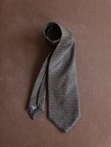 Atto Vannucci (アットヴァンヌッチ)　　シルク　ダークグリーン×ブラウン　レジメンタル　小紋柄　ジャガード　オールシーズン