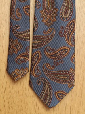 画像5: Atto Vannucci (アットヴァンヌッチ)　　シルク　ブルー　オレンジ系ペイズリー　プリント　オールシーズン