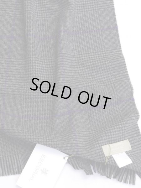 画像2: Joshua Ellis（ジョシュア　エリス）　エスコリアル  マフラー　グレー系　プリンス　オブ　ウエールズ　秋冬向き (2)