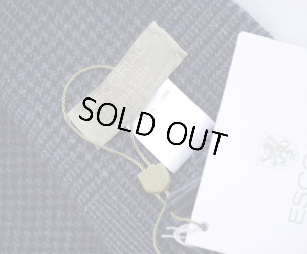 画像2: Joshua Ellis（ジョシュア　エリス）　エスコリアル  マフラー　ネイビー系　プリンス　オブ　ウエールズ　秋冬向き (2)