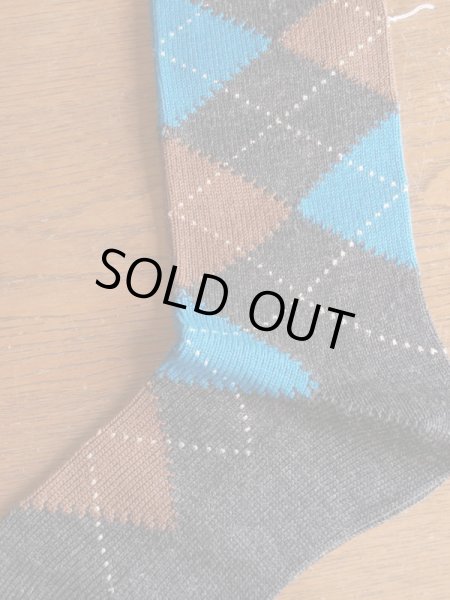 画像2: Pantherella(パンセレラ）　ウール　アーガイル　ソックス　チャコールーベース　冬向き (2)