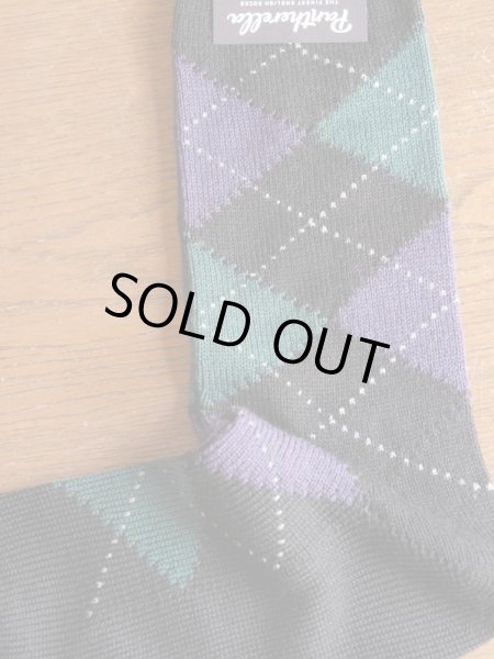 画像2: Pantherella(パンセレラ）　ウール　アーガイル　ソックス　ブラックベース　冬向き (2)