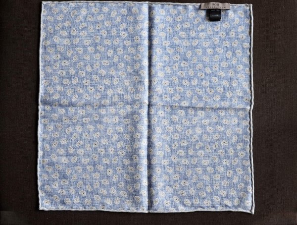 画像5: ROSI (ローズィ)　ベージュ　ブラウン　ブルー　ペイズリー　リバーシブル　シルク　チーフ (5)